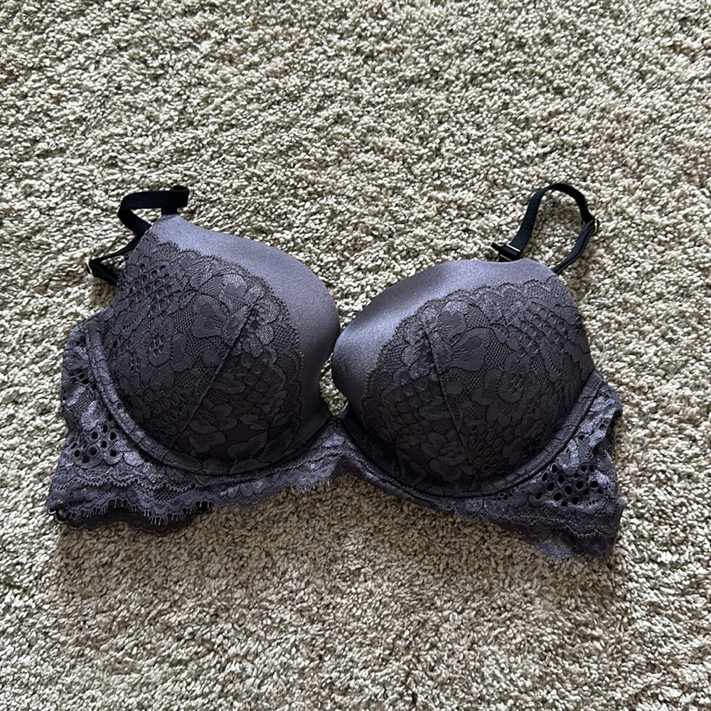 La Senza Gray Lace Beyond Sexy Push Up Bra
